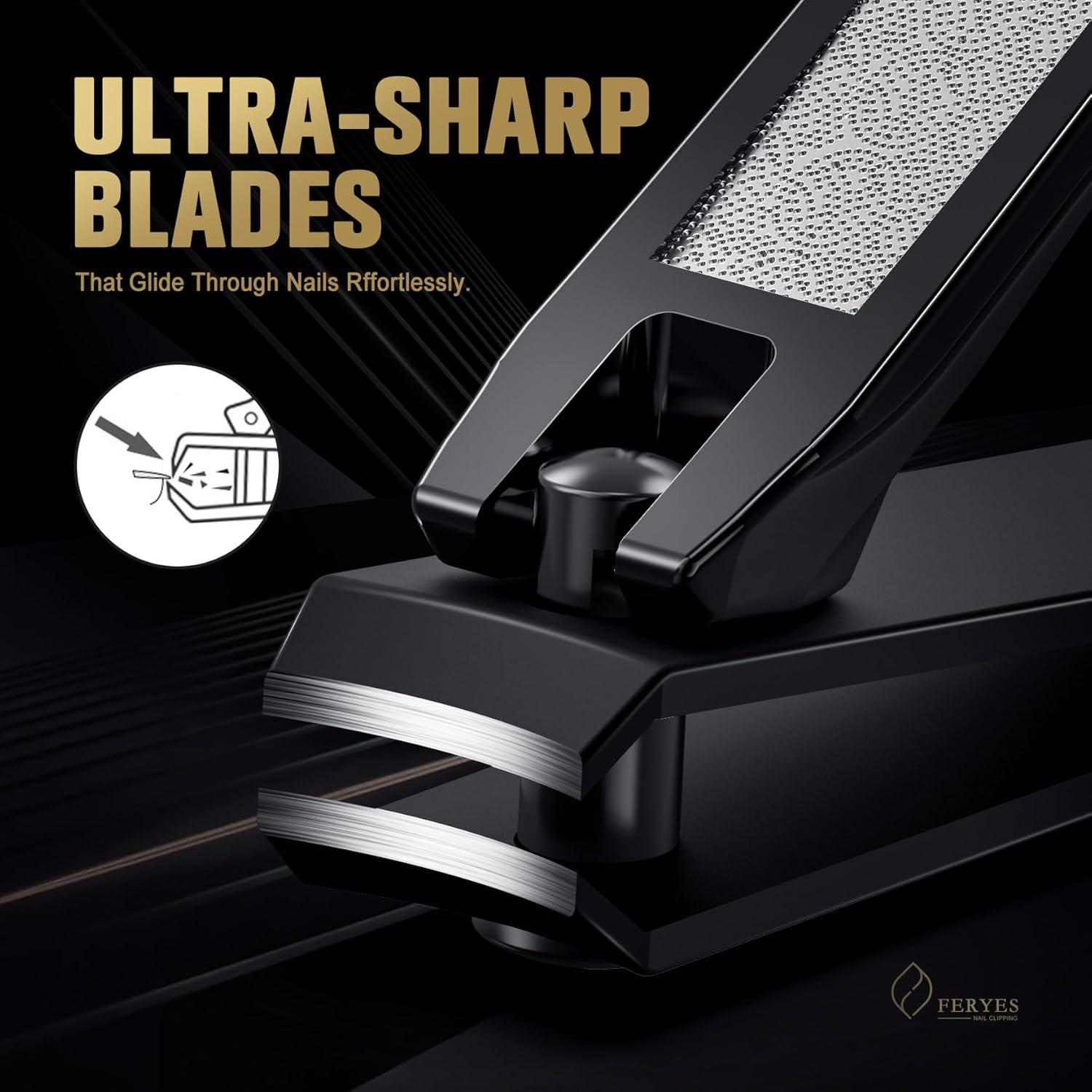 Juego de Cortauñas FERYES 2 Piezas Negro - Aseo de Precisión