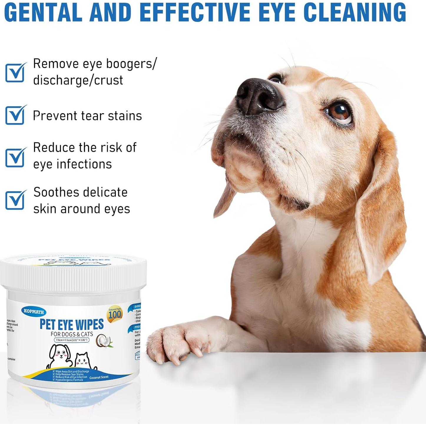 Toallitas para Ojos de Mascotas Kopmath 100 Unidades Aroma Coco