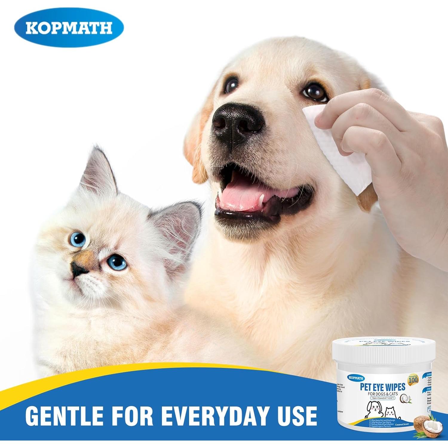 Toallitas para Ojos de Mascotas Kopmath 100 Unidades Aroma Coco