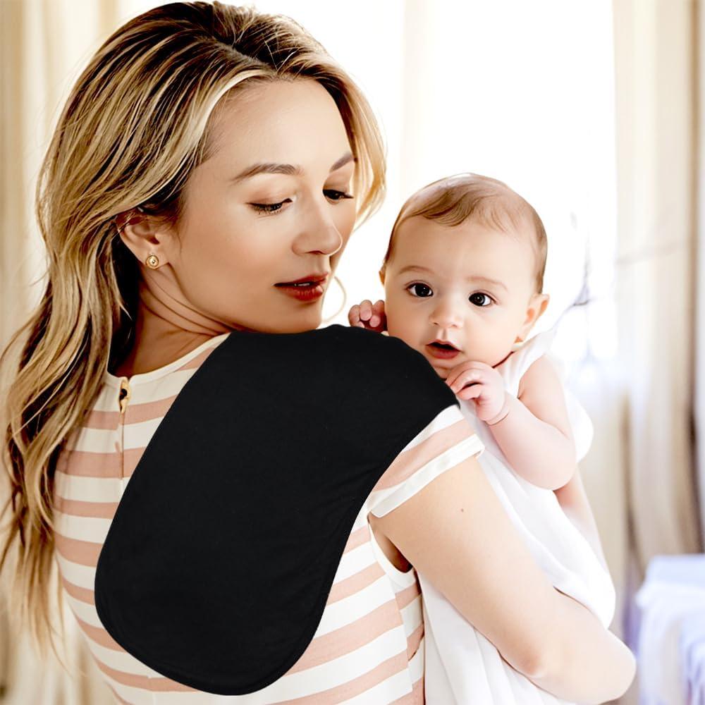 Paquete de 8 Paños para Eructar Bebés LazyRhino, Negro