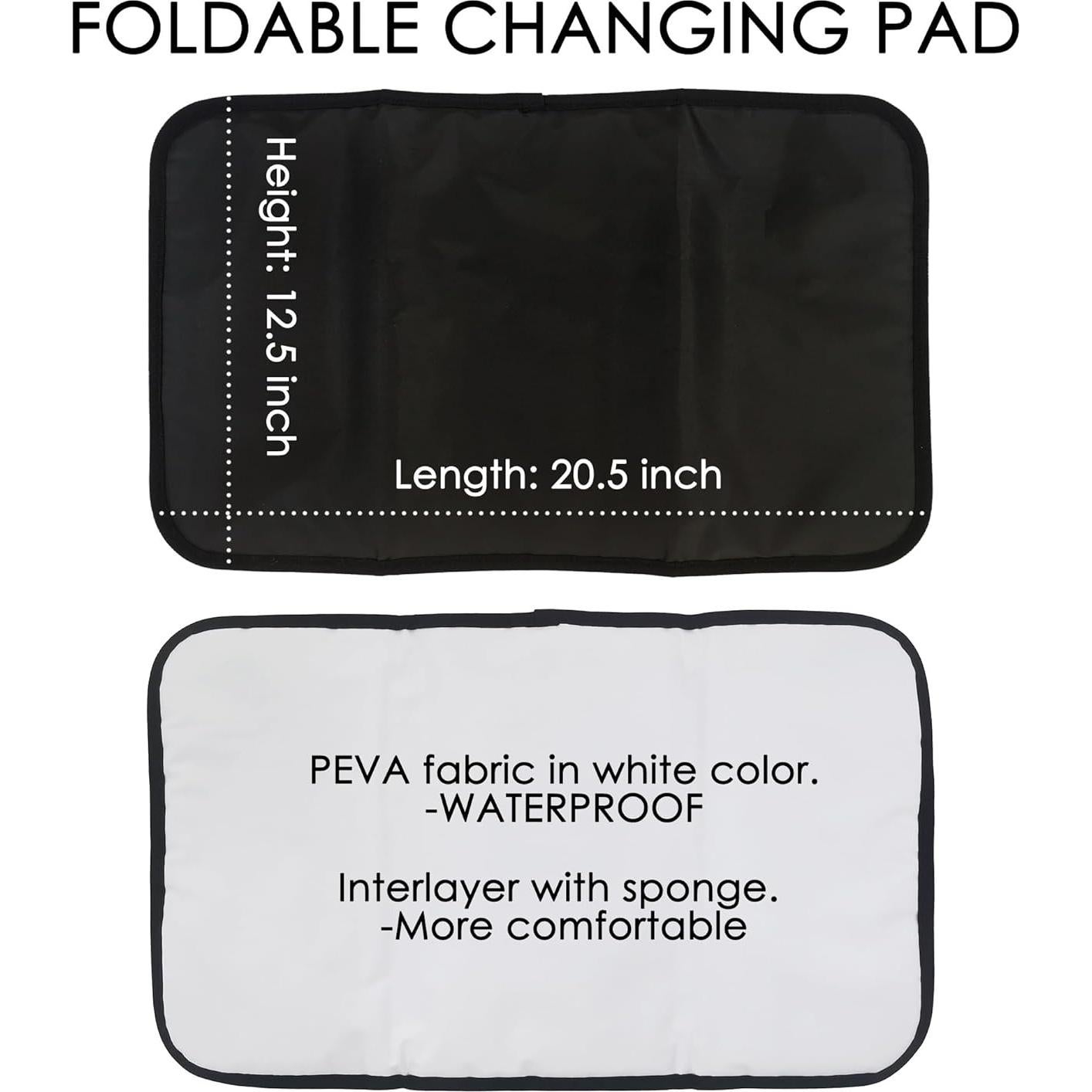 Bolsa de Pañales DCB01 Negra para Mamás con Almohadilla