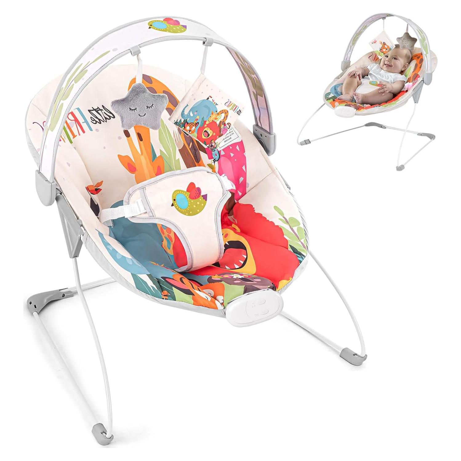 Silla de Rebote Portátil para Bebés 0-6 Meses - Fiesta de Criaturas