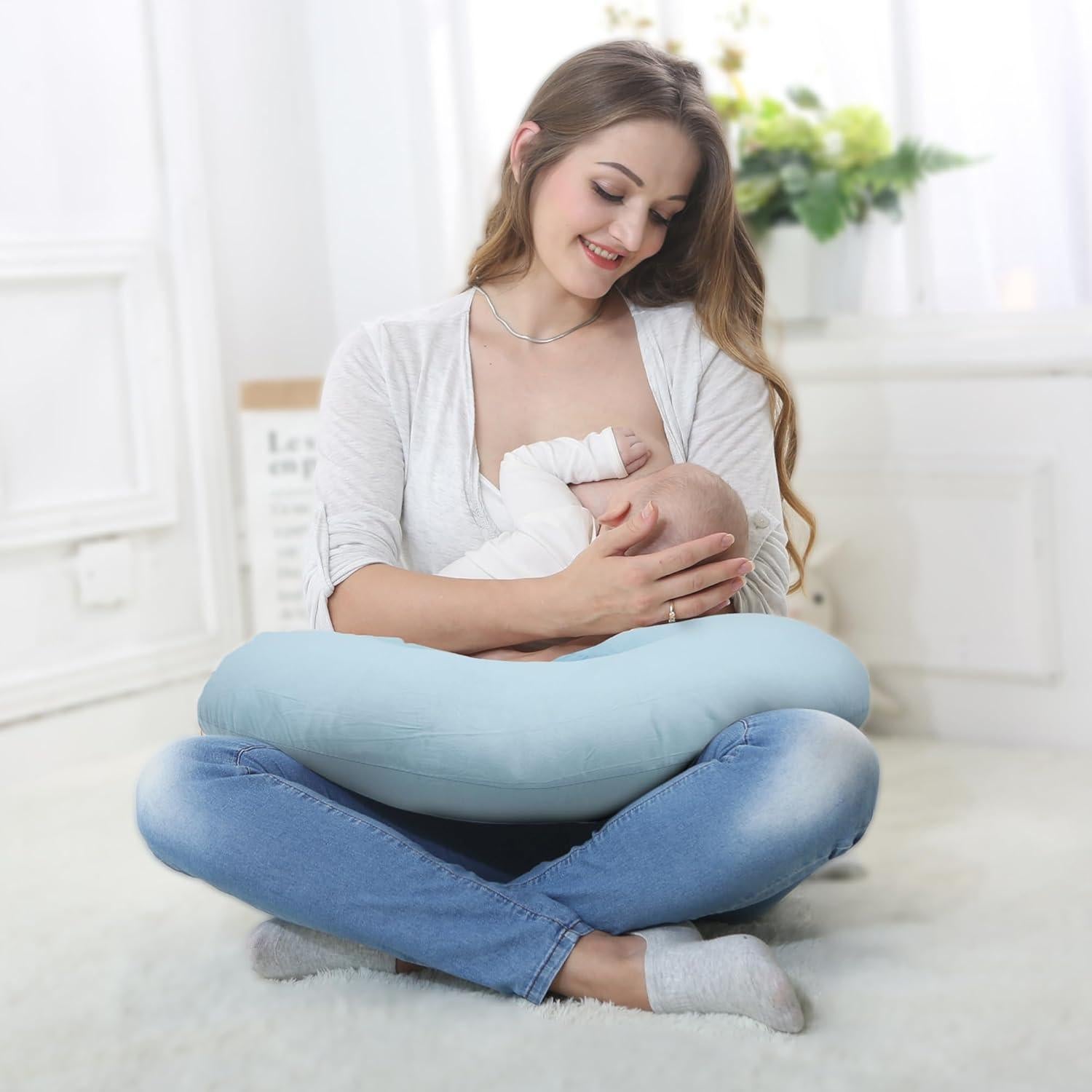 Cojín de Lactancia LAT 56x38 cm Algodón Desmontable Azul