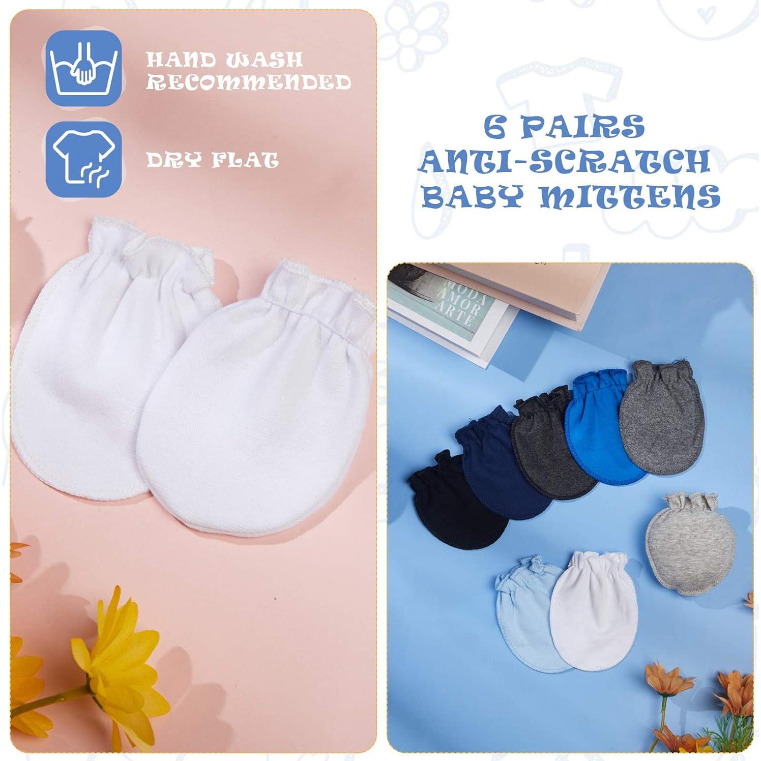Syhood 6 Pares Manoplas de Algodón para Bebés 0-6 Meses