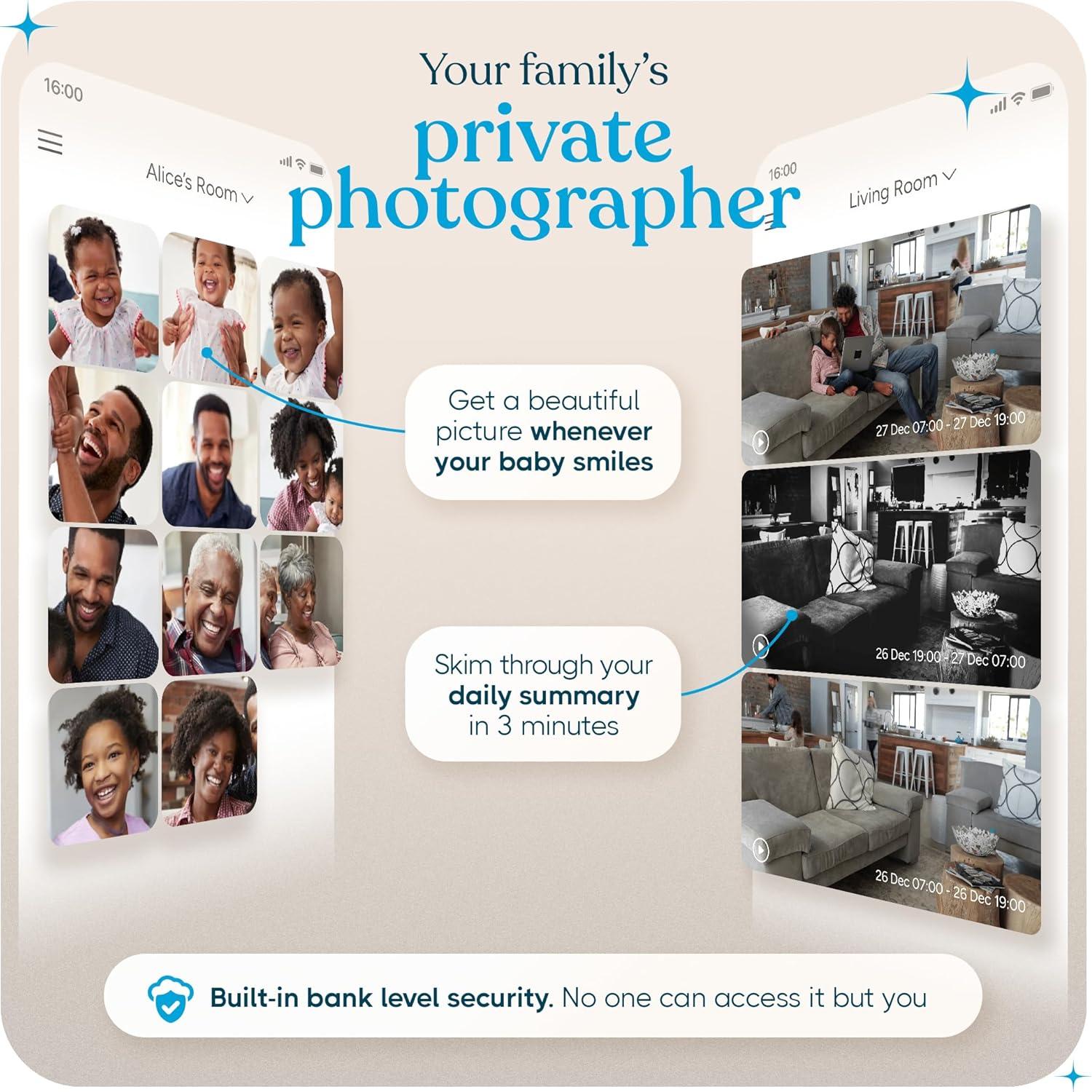 Monitor de Bebé Invidyo INV300 WiFi 1080P con Audio y Alertas