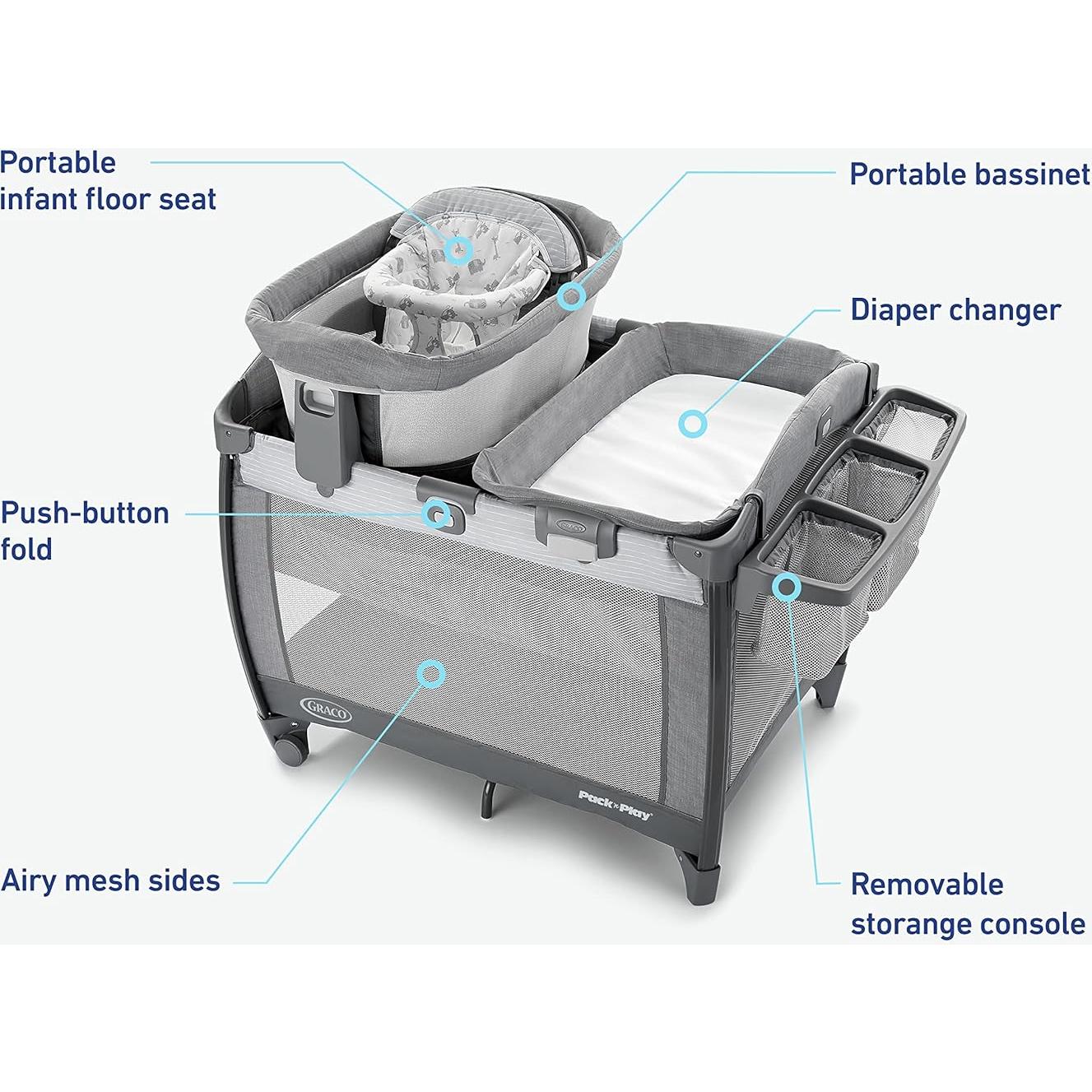 Cuna portátil Graco Pack 'n Play Sit 'N Grow Lenny 96.5x74.9cm