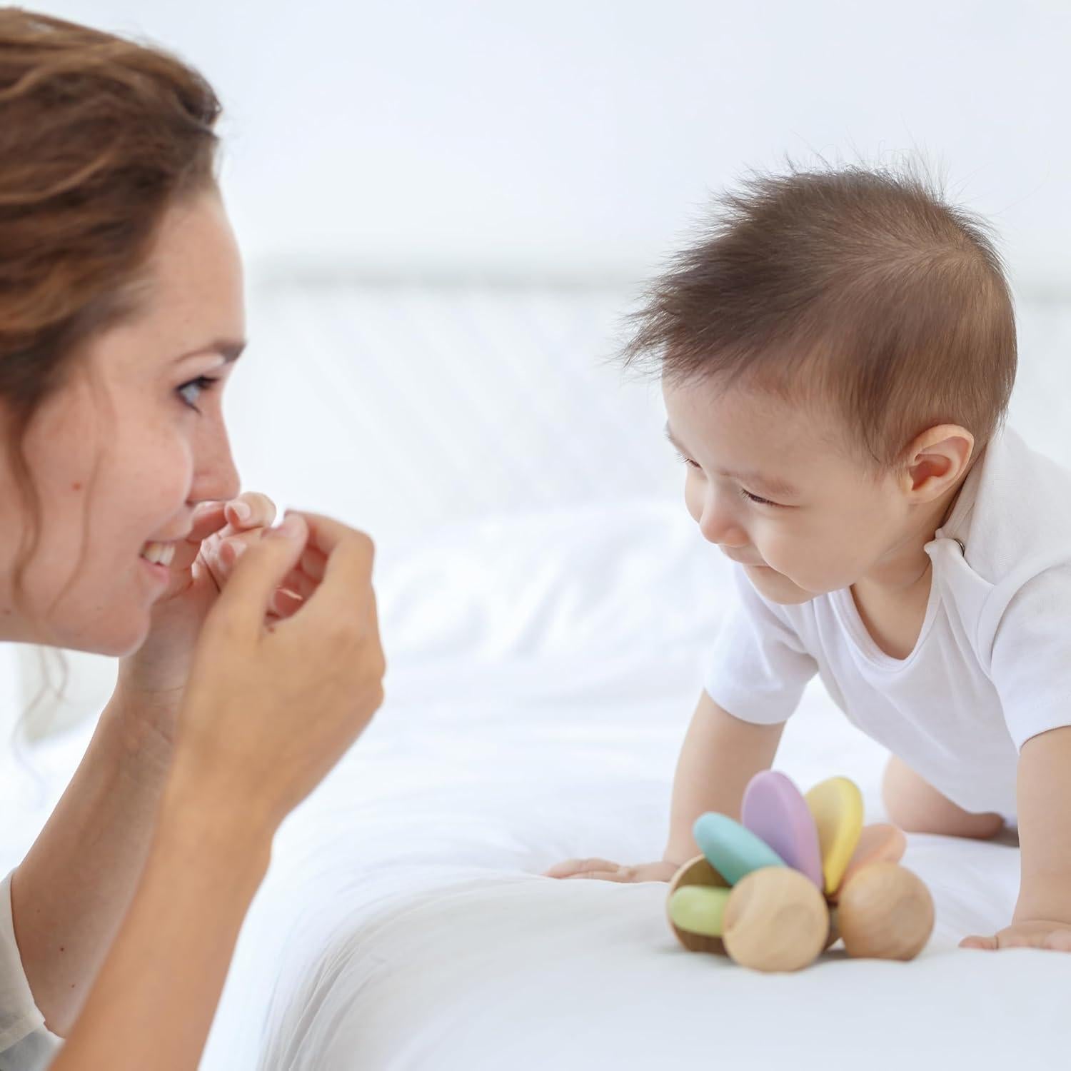 Carrito de Empuje de Madera Plantoys para Bebés 6+ Meses
