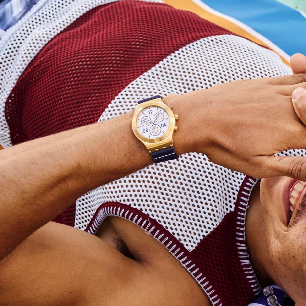 Reloj Casual Unisex Swatch Verde 43mm Acero Inoxidable