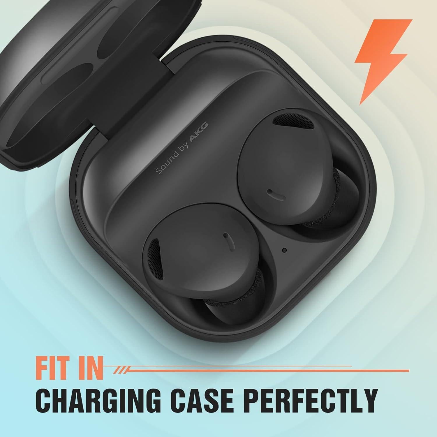 Consejos de Espuma de Memoria Tang Town para Galaxy Buds 2 Pro - 3 Pares Pequeños Negros