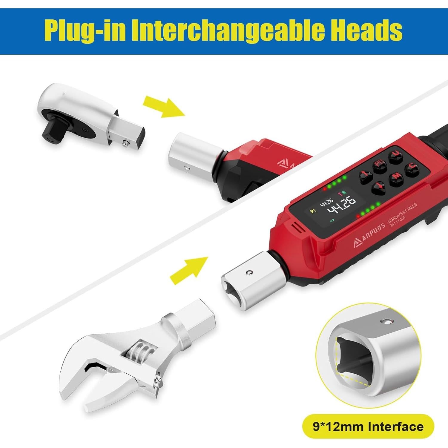 Llave de Torque Digital ANPUDS 0.9-60 Nm Ajustable 3/8"