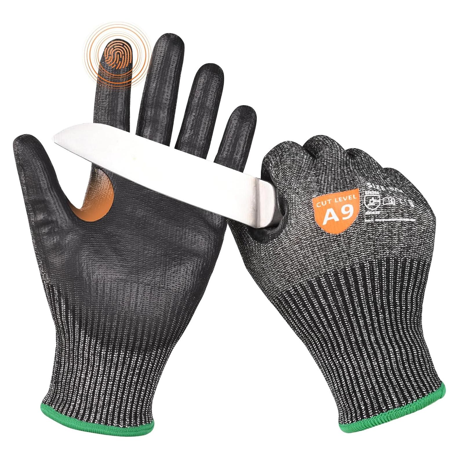 Guantes de Trabajo Resistentes a Cortes Donfri A9 - Unisex, HPPE + Acero, Talla Mediana