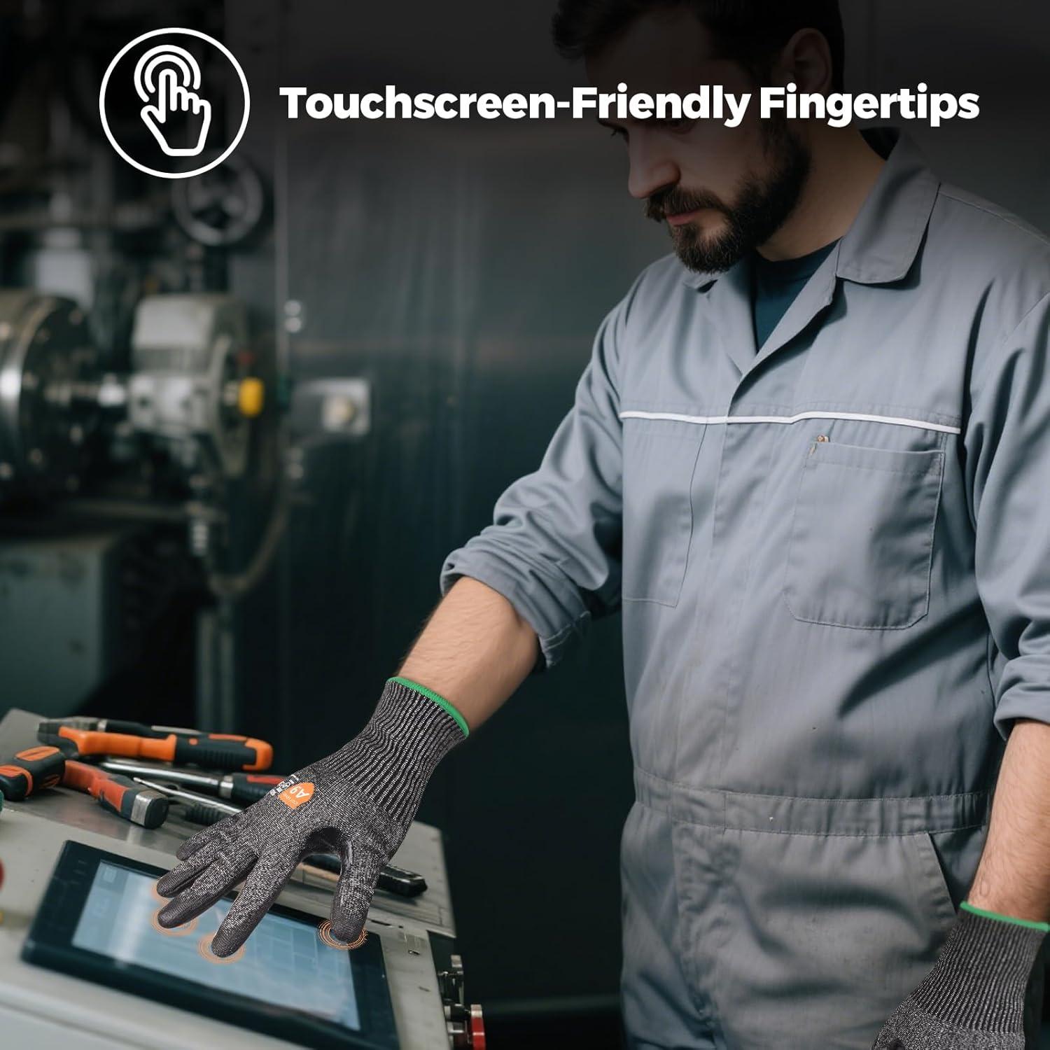 Guantes de Trabajo Resistentes a Cortes Donfri A9 - Unisex, HPPE + Acero, Talla Mediana