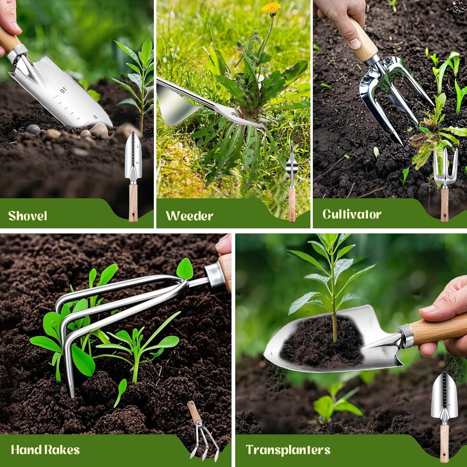 Juego de Herramientas de Jardín 9 Piezas Halilus Verde