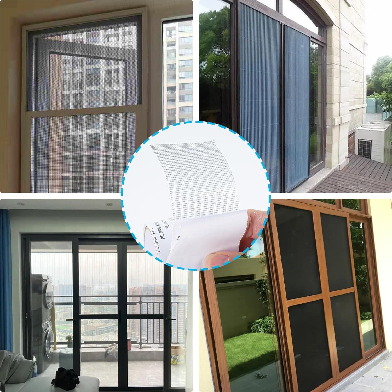 Window Screen Repair Tape, 2 in X 6.5 Ft Screen Repair Kit Strong Adhesive Screen Repair Tape Magic Mesh, Fiberglass Screen Tape Mesh Repair for Window Screen and Screen Door Tears Holes