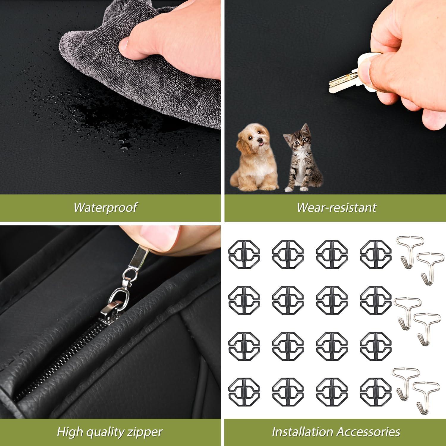 Cubiertas de Asiento de Coche Nilight Universales 2 PCS Negro