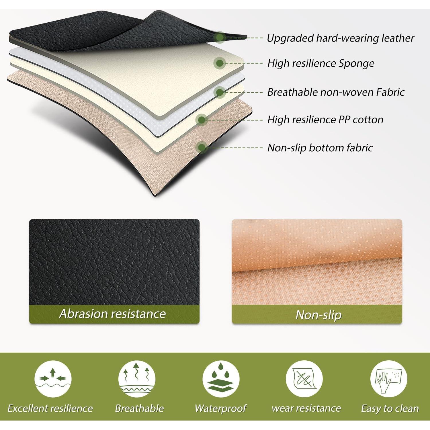 Cubiertas de Asiento de Coche Nilight Universales 2 PCS Negro