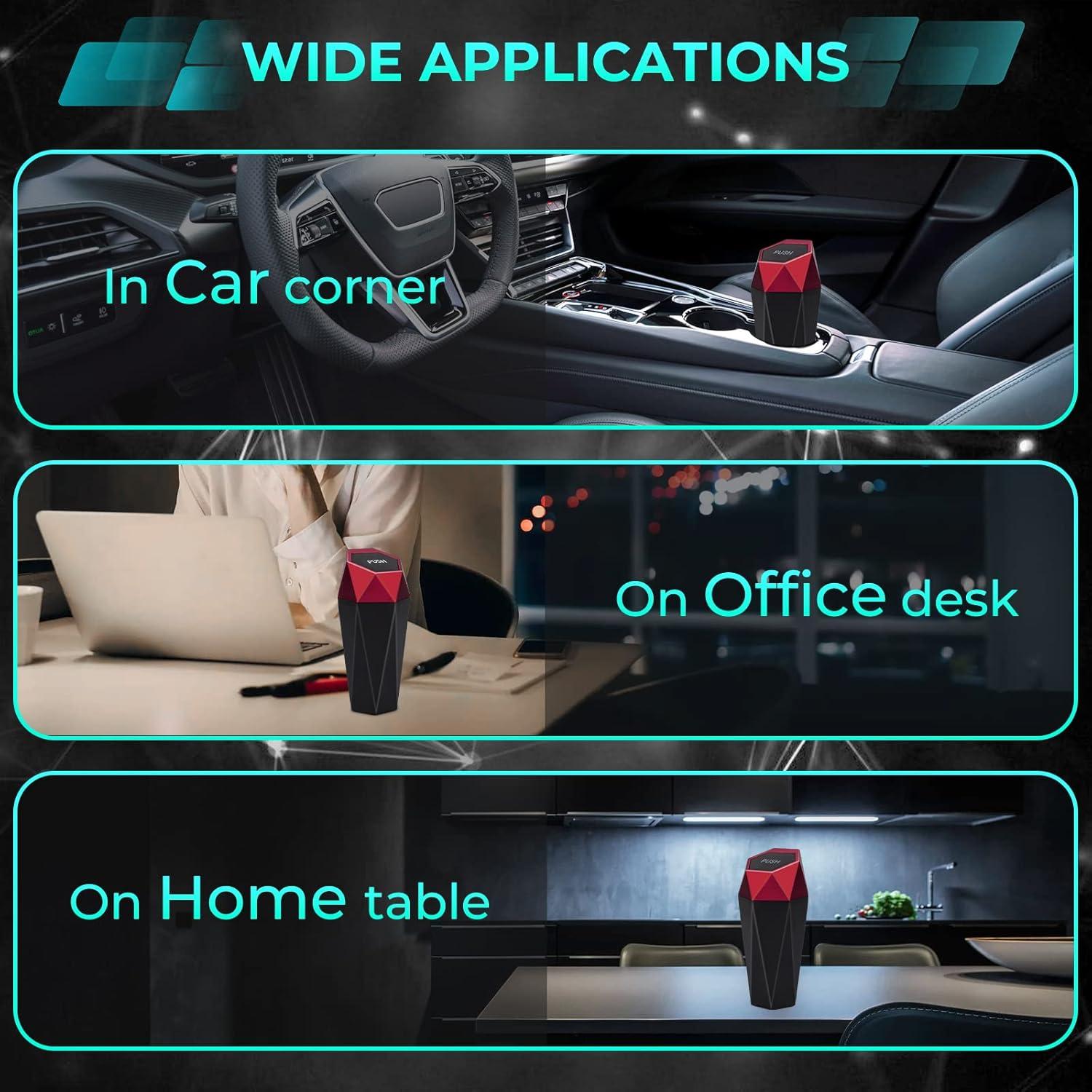 Basurero de Coche Tecfino Mini Rojo con Tapa y Soporte