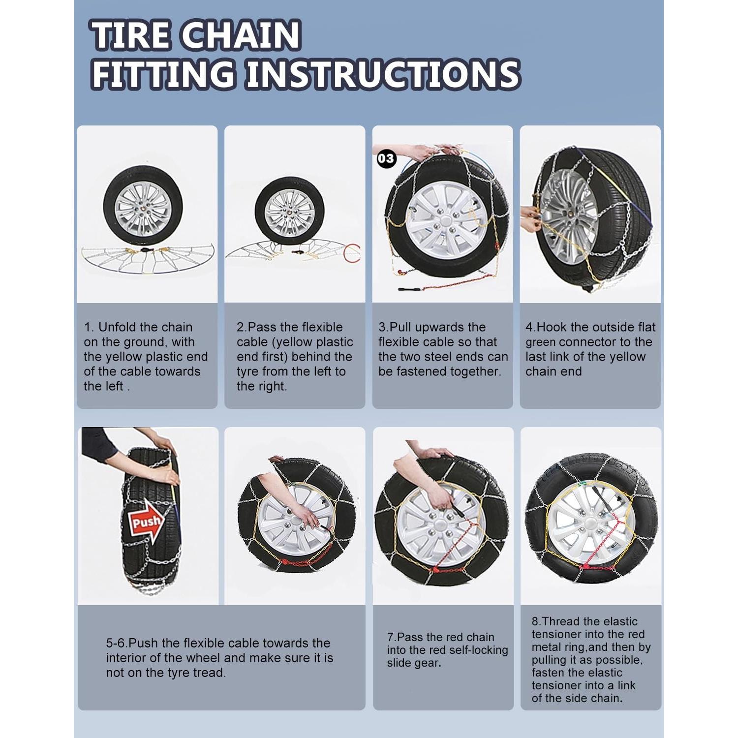 Cadenas de Nieve SCITOO KN130 para Automóviles y SUV - Juego de 2