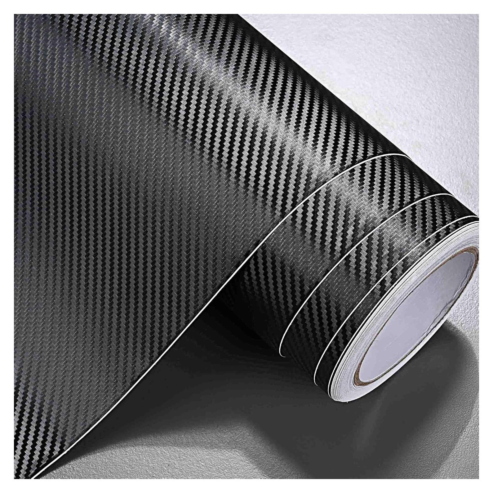 Vinilo de Fibra de Carbono 3D Yescom 152x1500 cm Negro