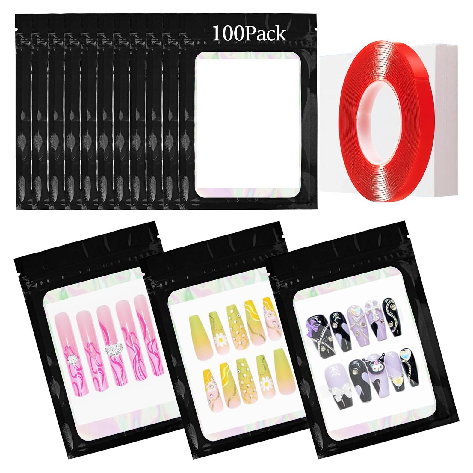 Juego de 201 Bolsas de Empaque para Uñas Yazabai Holográficas