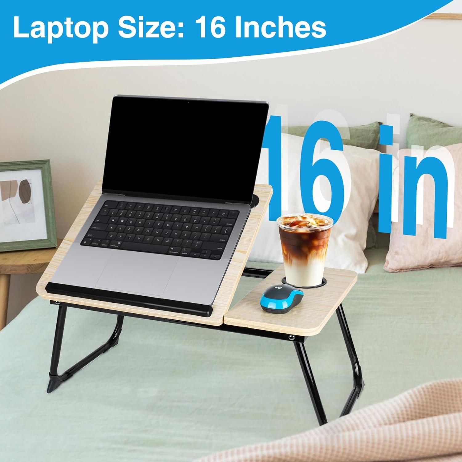 Escritorio de Cama Ajustable CSYY con USB y Soporte para Taza