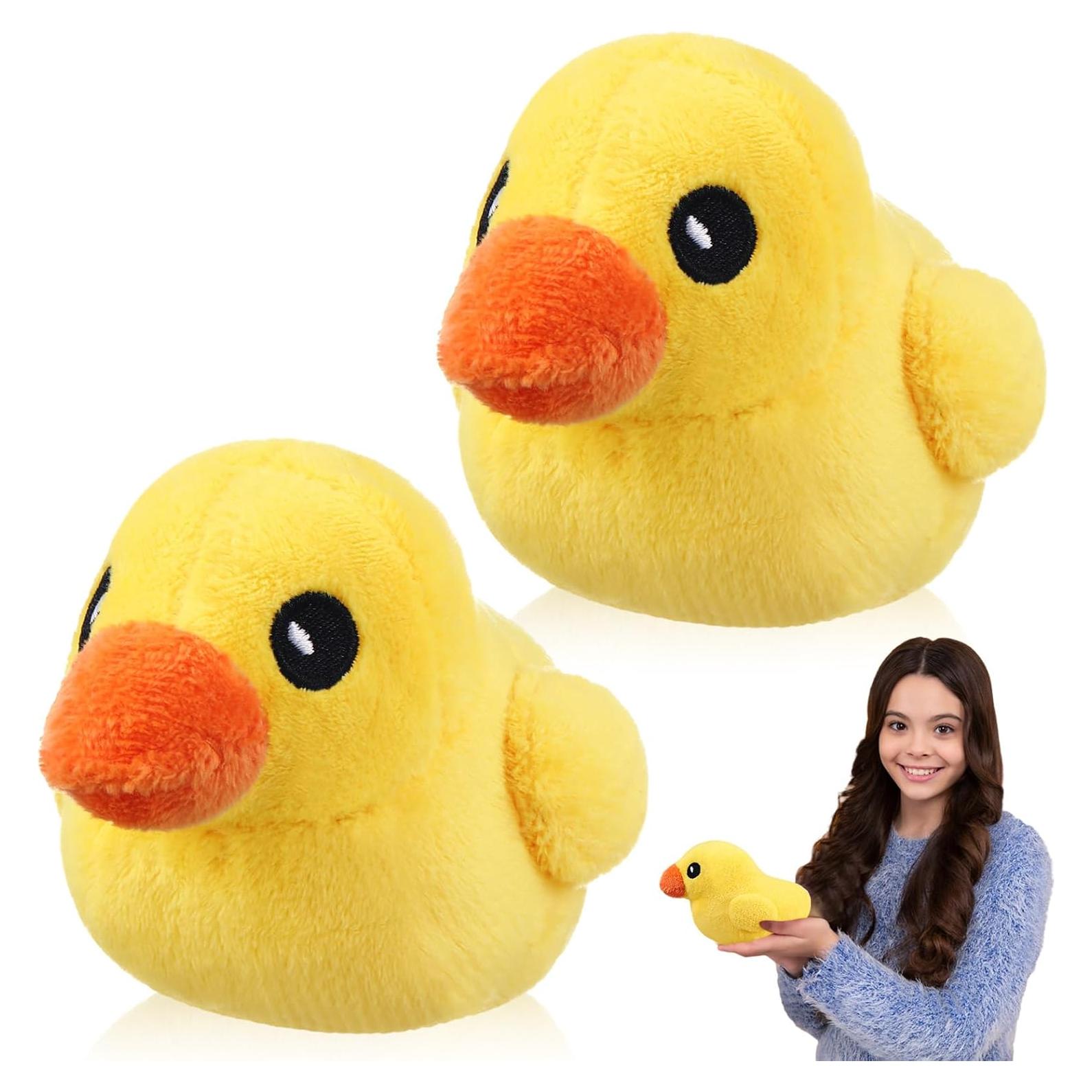 Peluche Pato Amarillo Leyndo 2 Pcs 12 cm Suave Decorativo