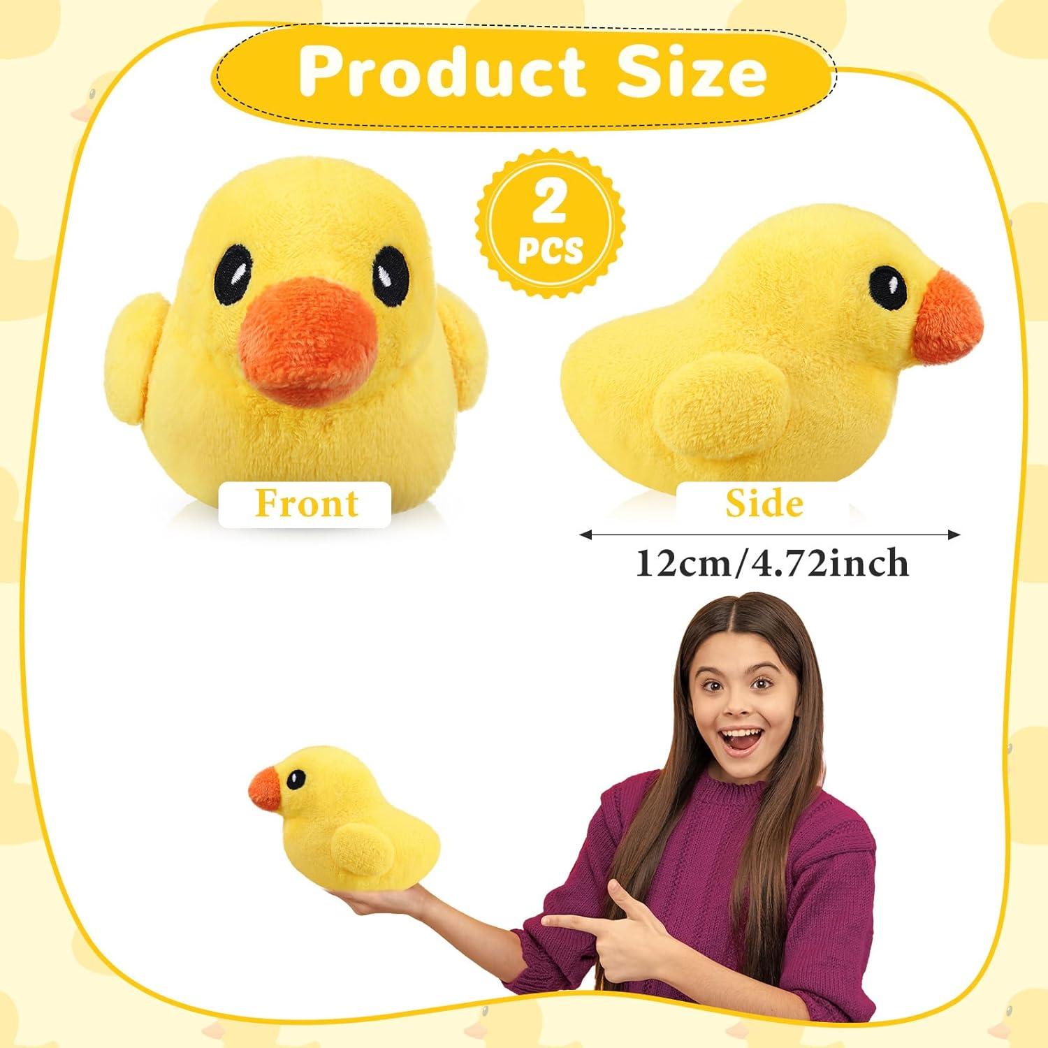 Peluche Pato Amarillo Leyndo 2 Pcs 12 cm Suave Decorativo