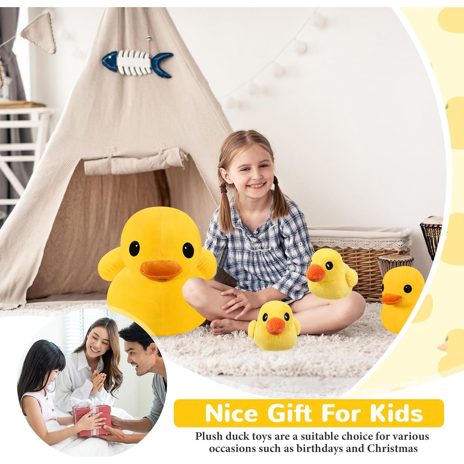 Peluche Pato Amarillo Leyndo 2 Pcs 12 cm Suave Decorativo