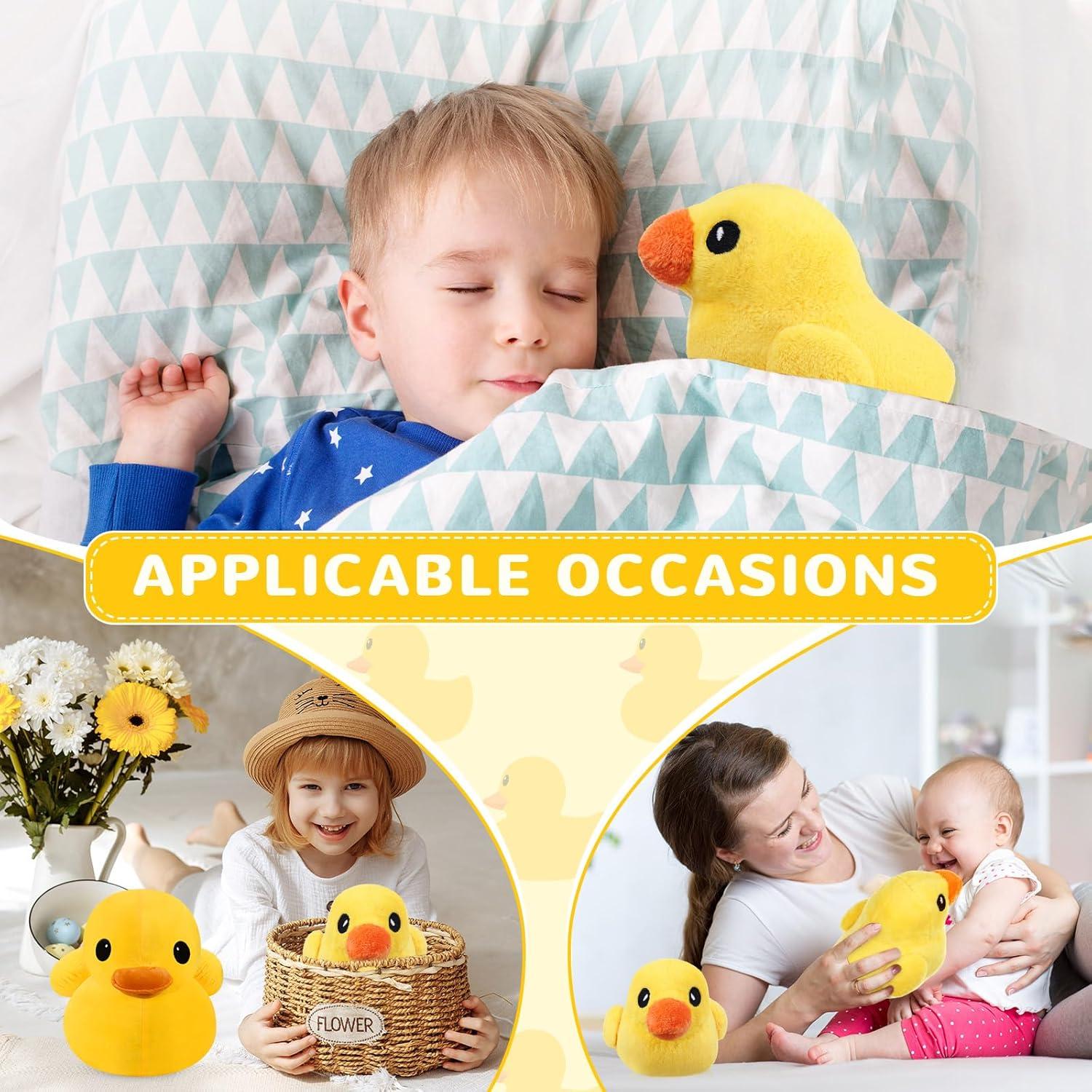 Peluche Pato Amarillo Leyndo 2 Pcs 12 cm Suave Decorativo