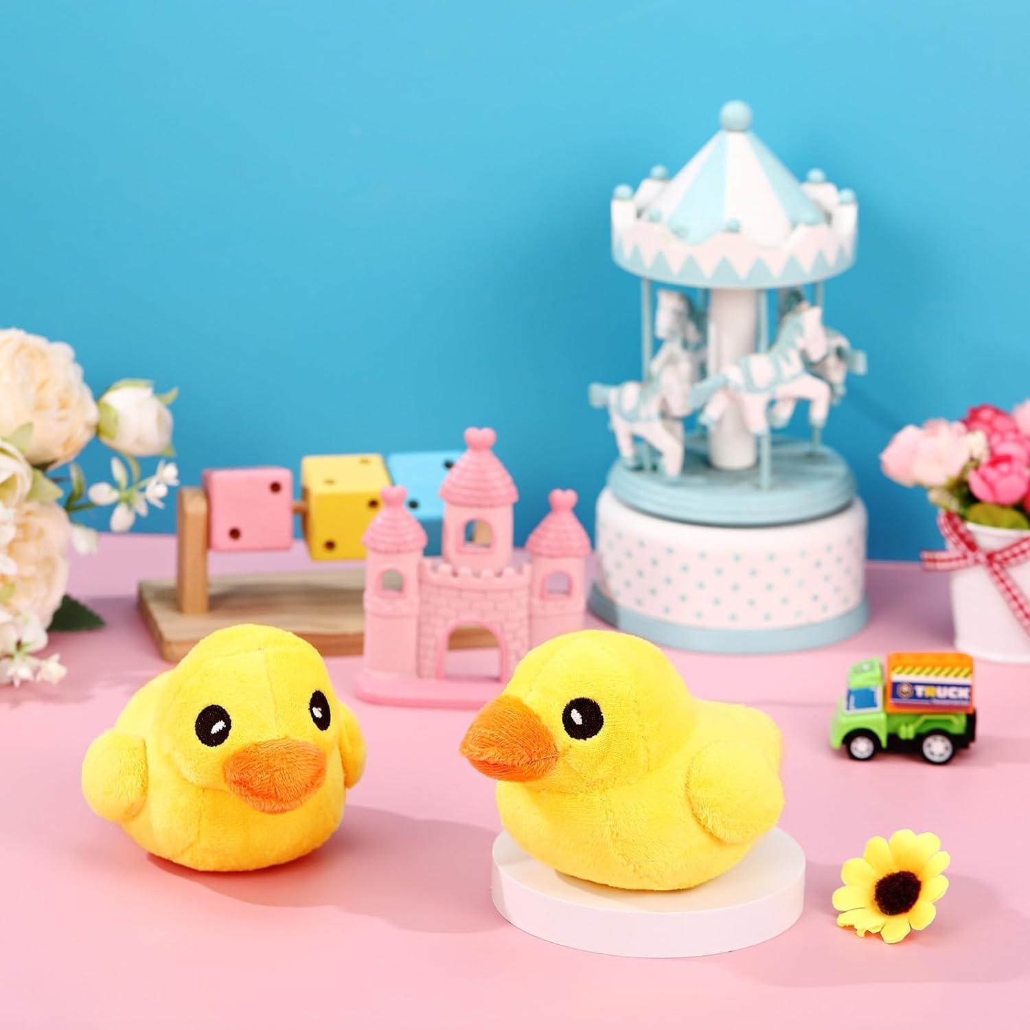 Peluche Pato Amarillo Leyndo 2 Pcs 12 cm Suave Decorativo