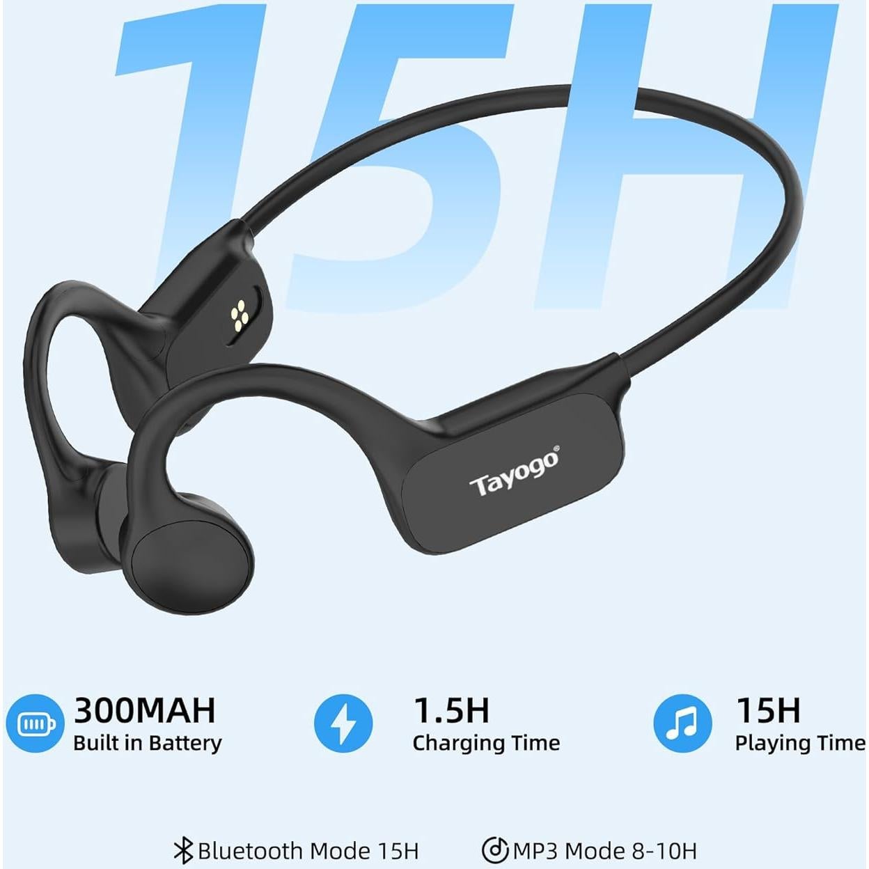 Auriculares Tayogo W26 Conducción Ósea Impermeables IPX8