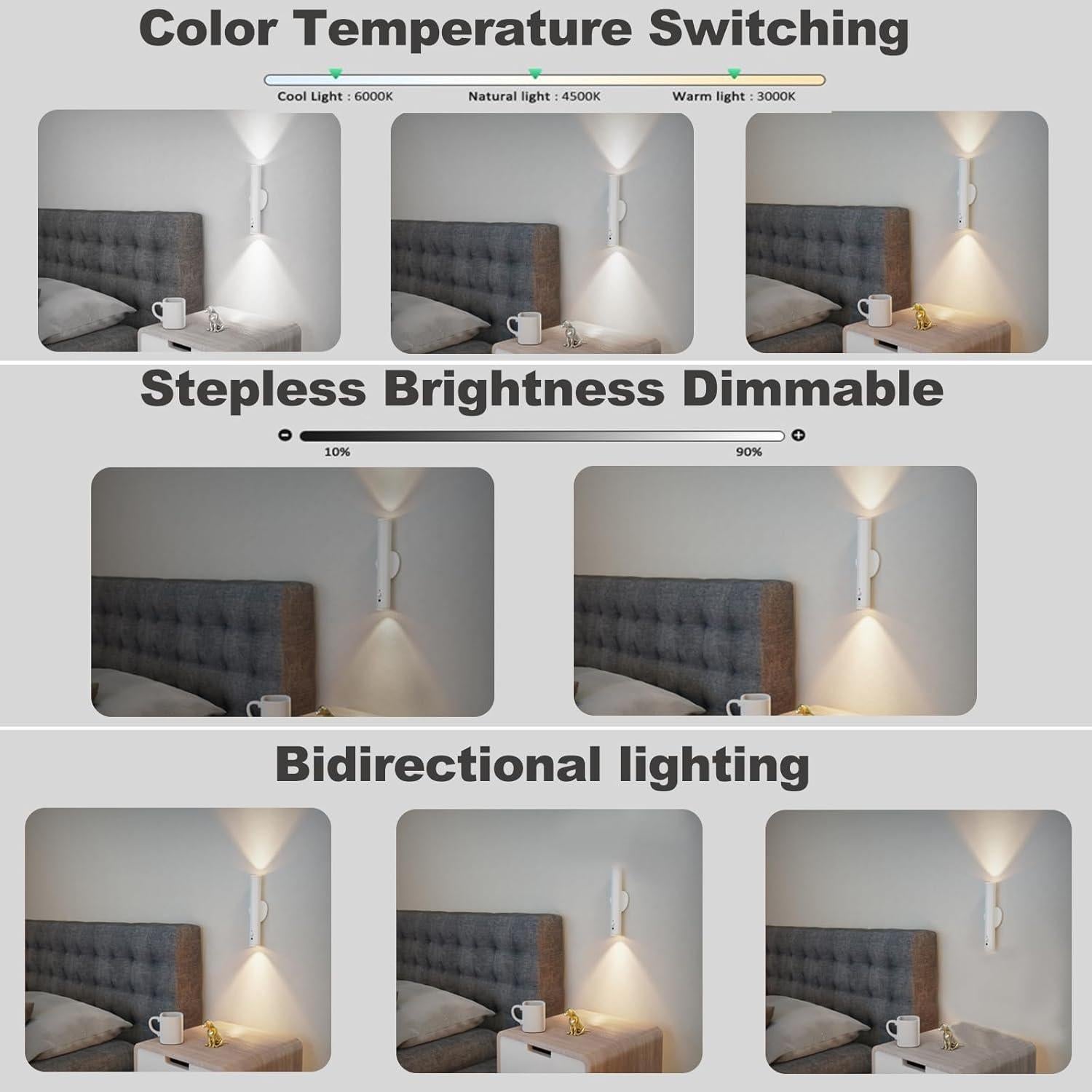 Aplique de Pared LED Recargable LYTARA con Control Remoto 1 pieza