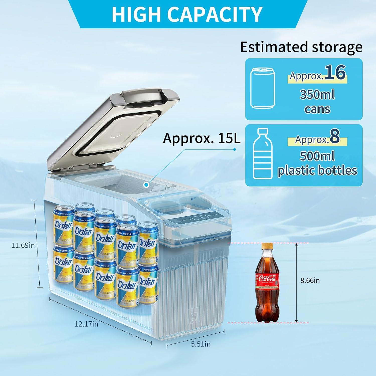 Nevera Portátil Eléctrica Tecnolove 16QT -20C a 10C para Coche