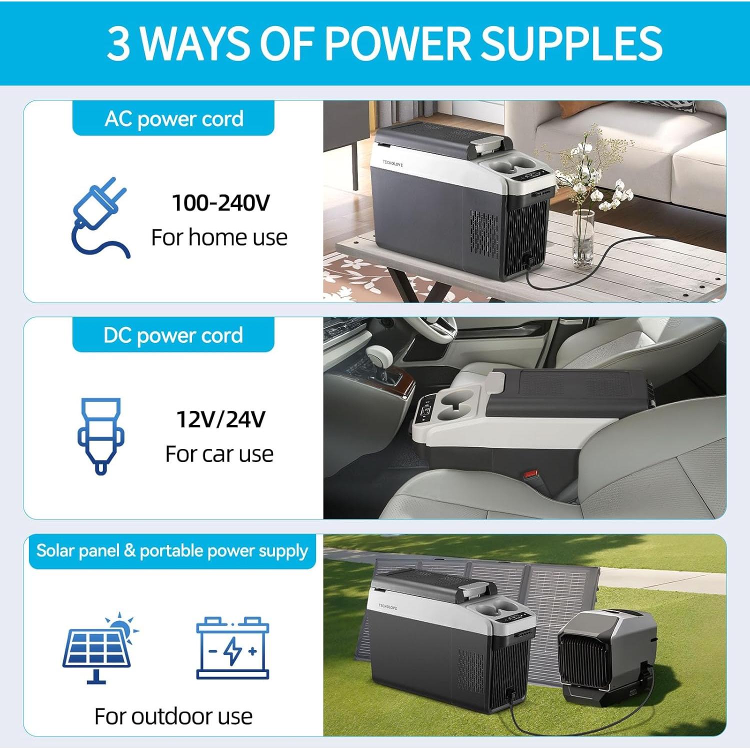 Nevera Portátil Eléctrica Tecnolove 16QT -20C a 10C para Coche