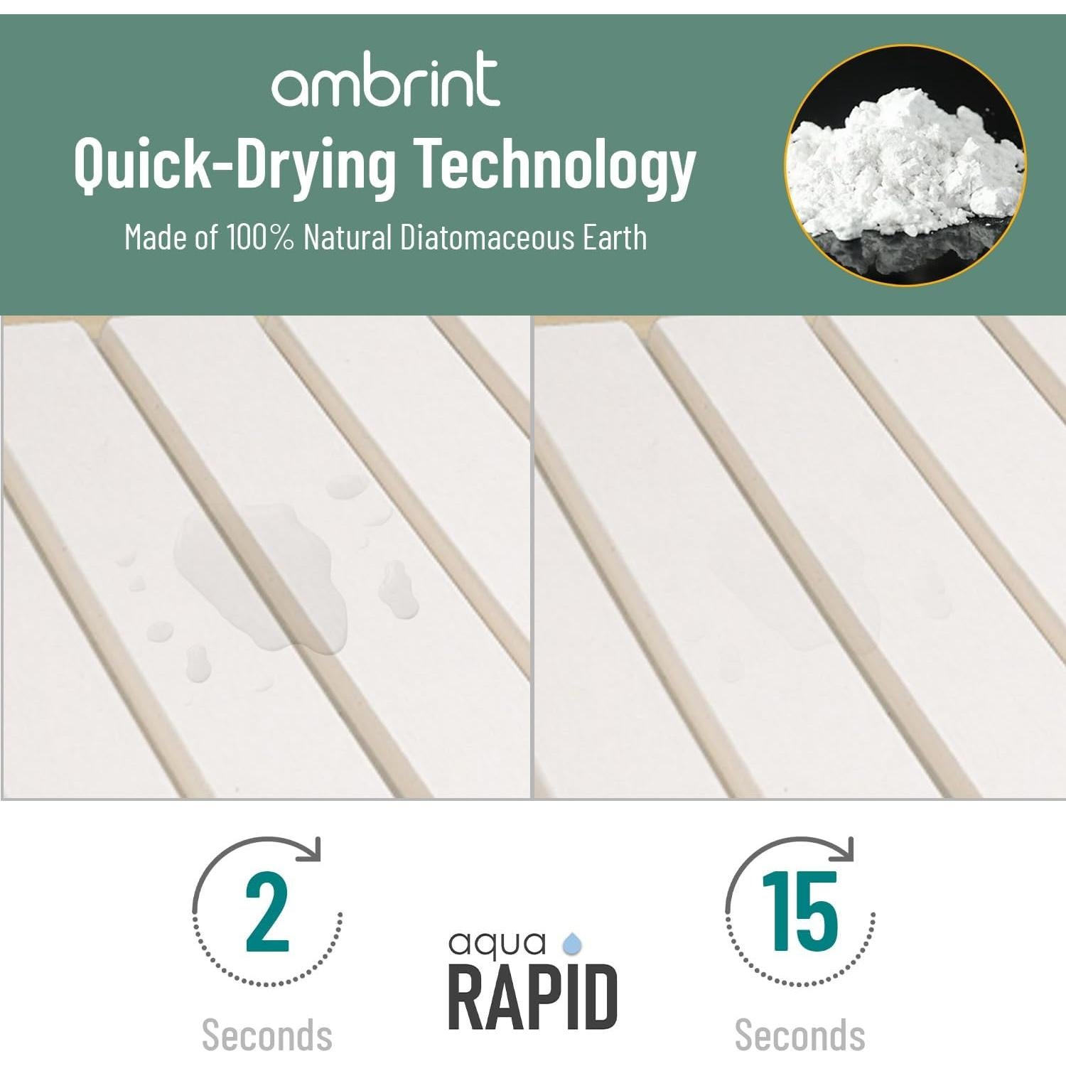 Alfombrilla de Secado de Piedra Ambrint 40.6x30.5cm Grado Alimenticio