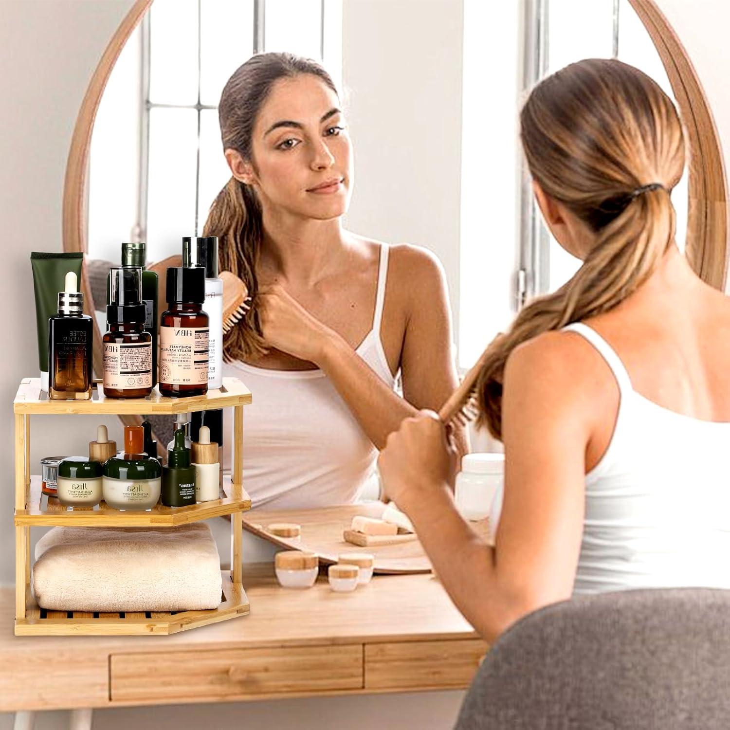 Organizador de Esquina de Bambú ZHESONOM 3 Niveles 24.89cm