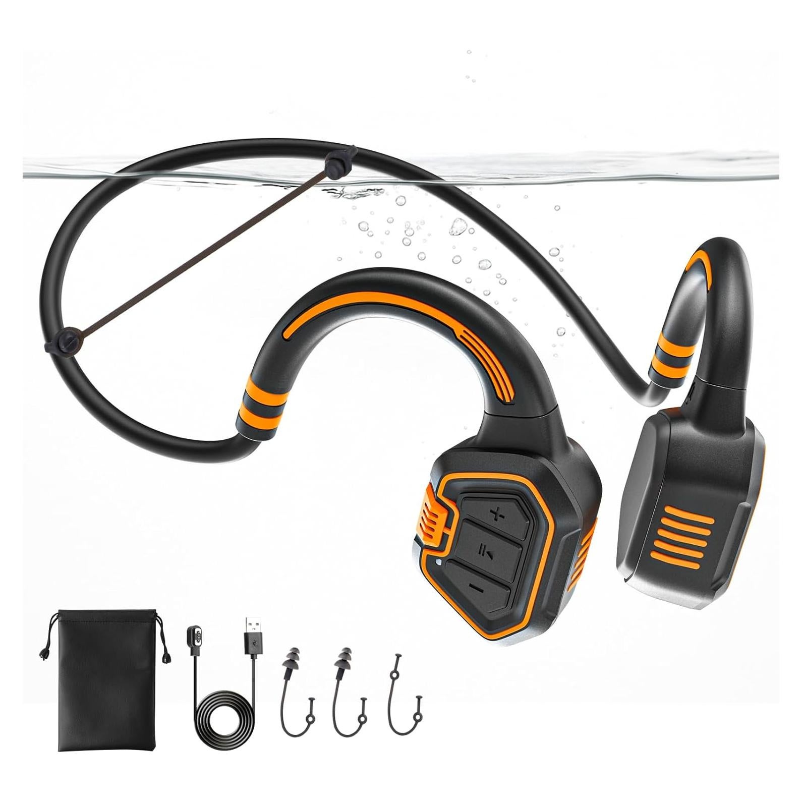 Auriculares de Conducción Ósea Alex OPENEAR Wave IP68 Naranja