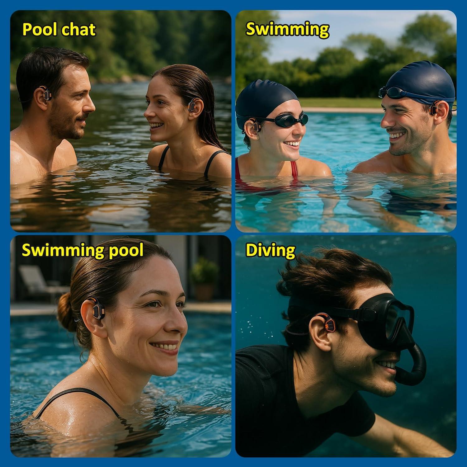 Auriculares de Conducción Ósea Alex OPENEAR Wave IP68 Naranja