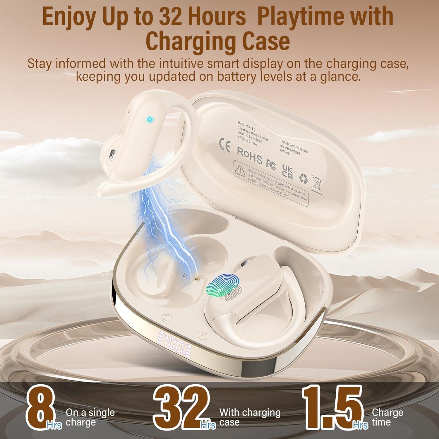 Auriculares Bluetooth DUSONLAP E6 Inalámbricos 32H IPX7 Estéreo