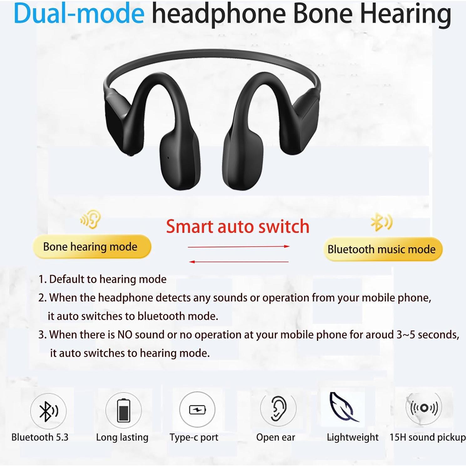 Auriculares Bluetooth Beisidi SoneHearing S1 Conducción Ósea 15H