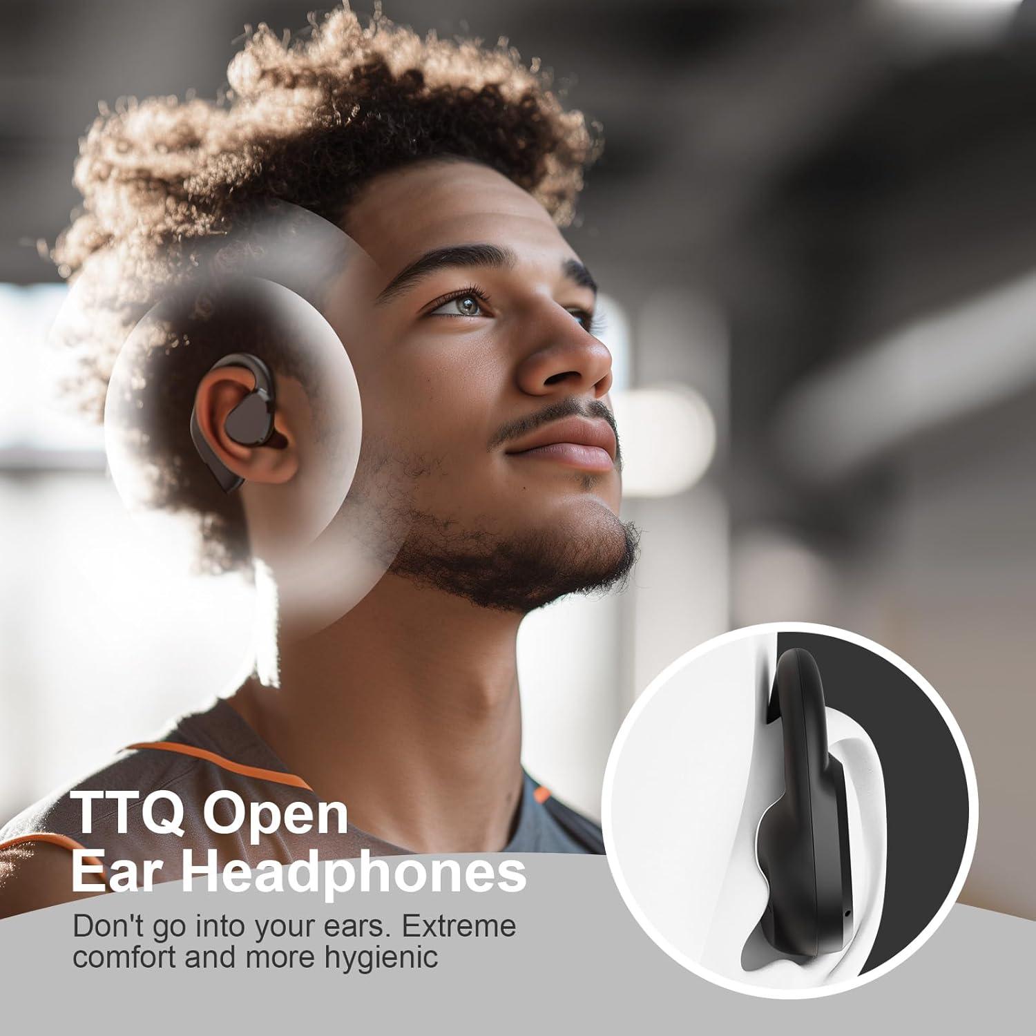 Auriculares TTQ Bluetooth 5.3 Inalámbricos Deportivos Gris