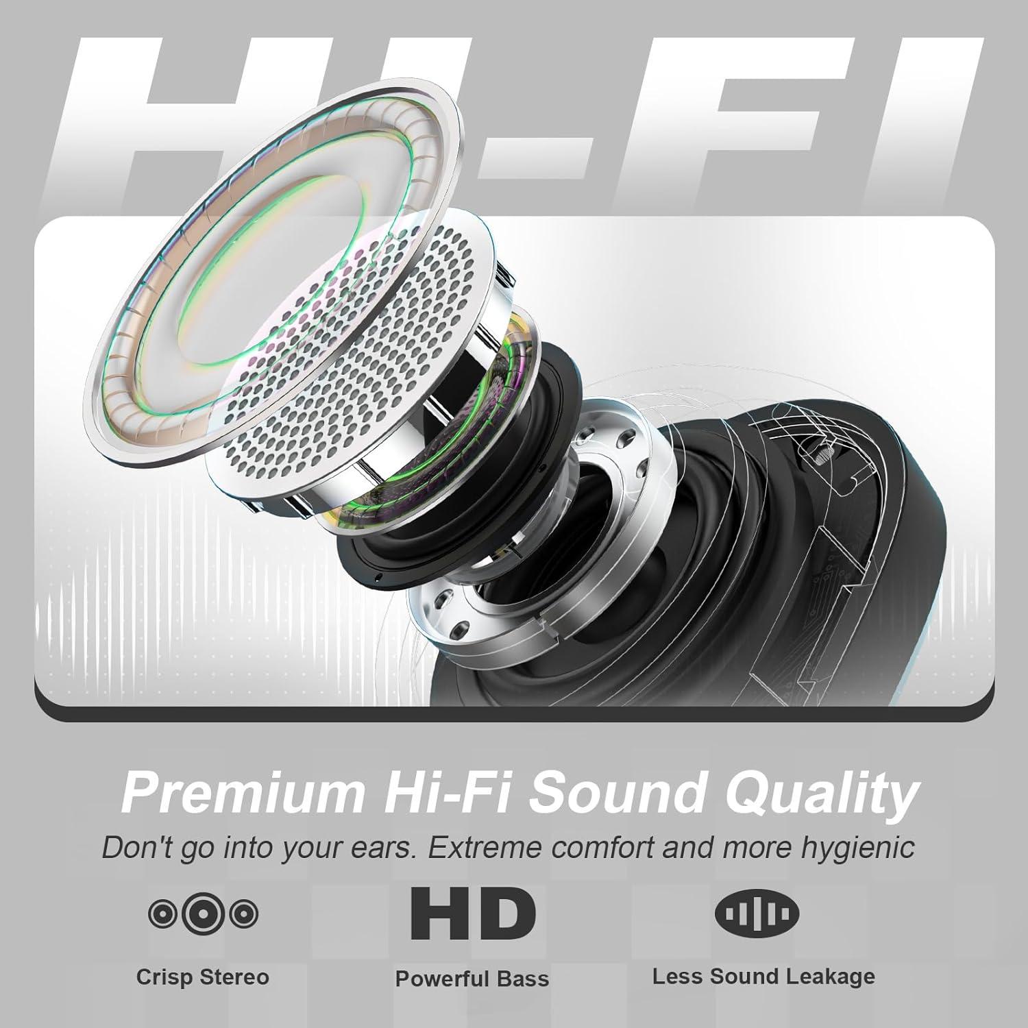 Auriculares TTQ Bluetooth 5.3 Inalámbricos Deportivos Gris