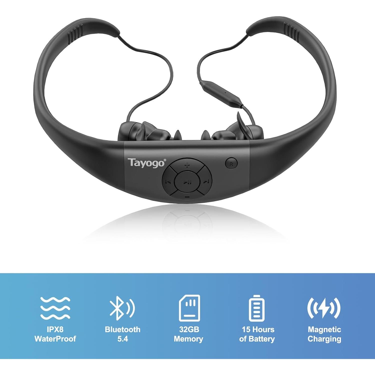 Reproductor MP3 a Prueba de Agua Tayogo W18 32GB Bluetooth 5.4