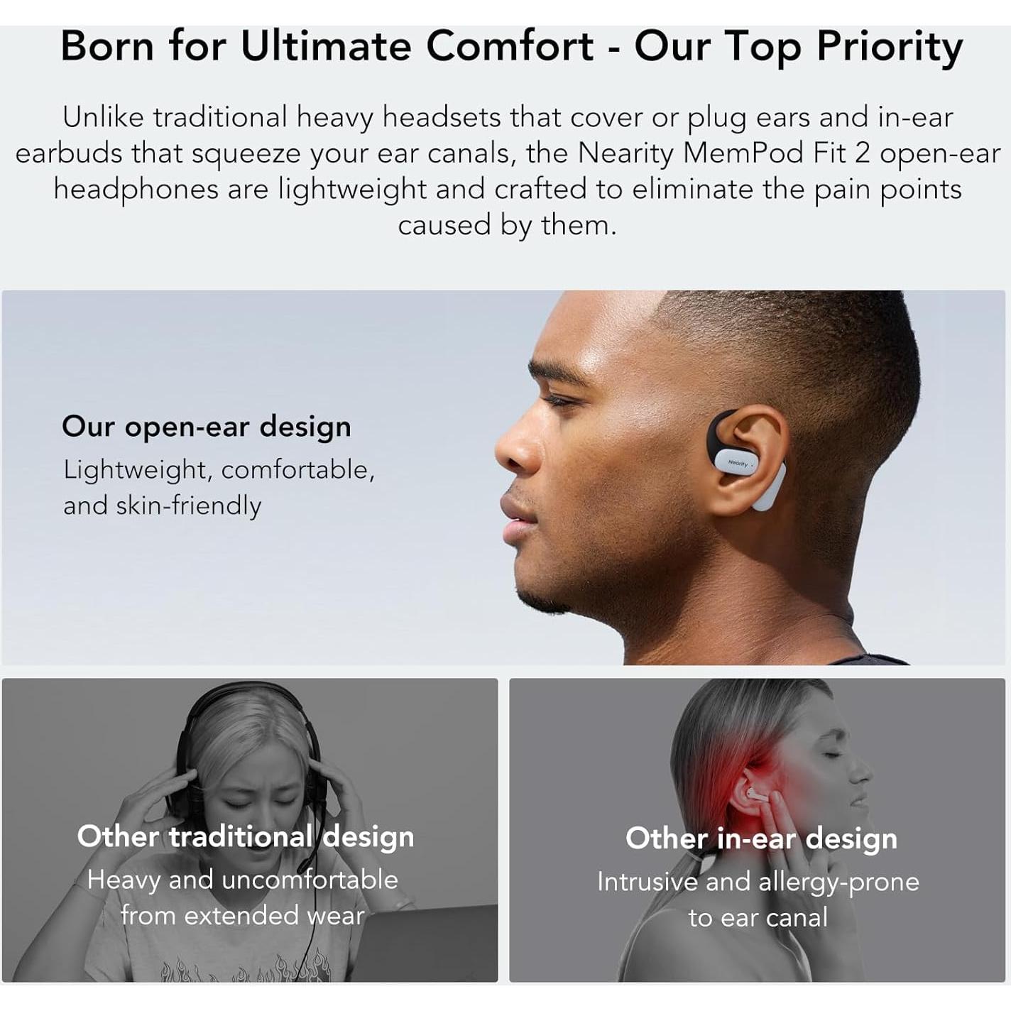 Auriculares Inalámbricos MemPod Fit 2 Bluetooth 5.3 Blanco