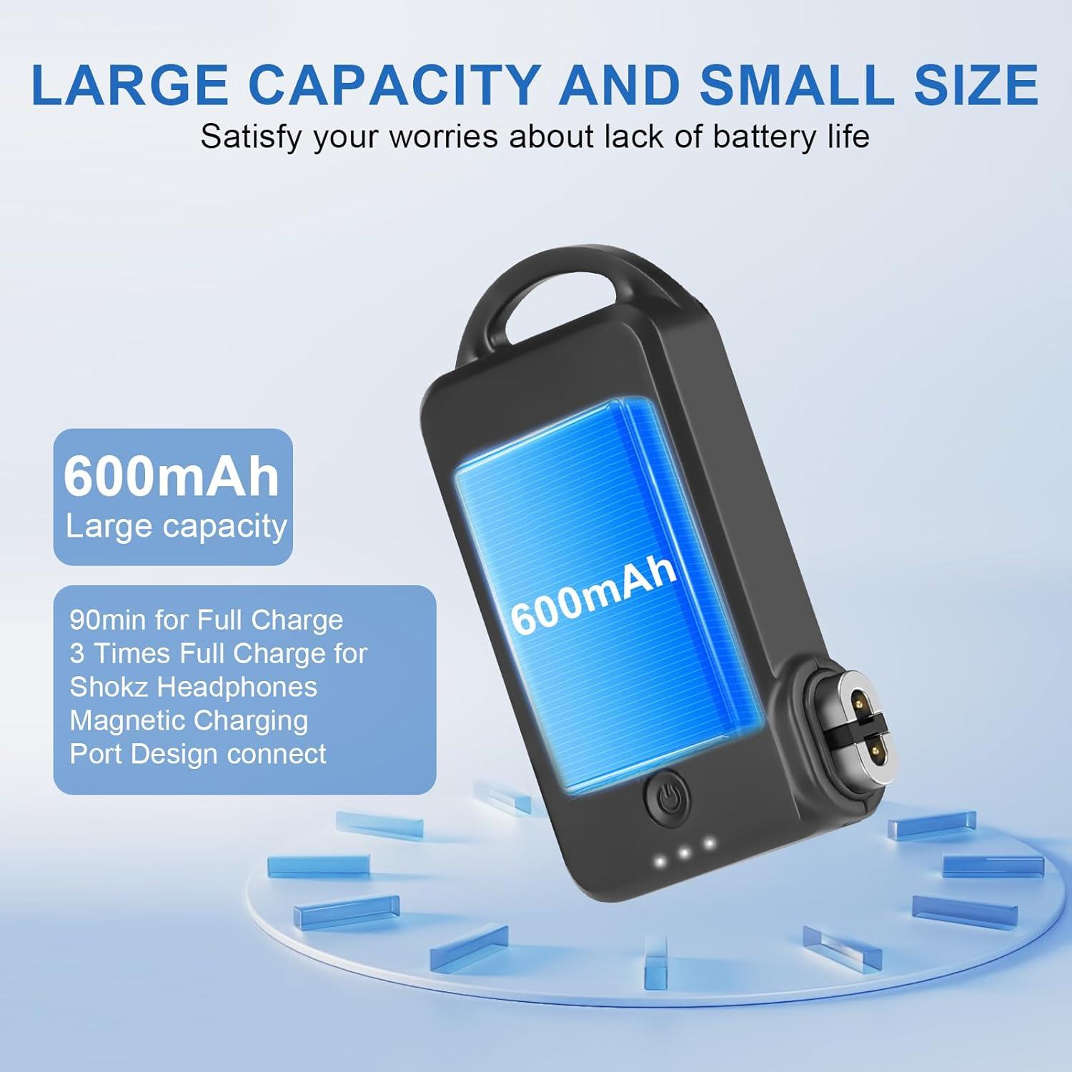 Cargador Inalámbrico Portátil Shokz 600mAh para Auriculares