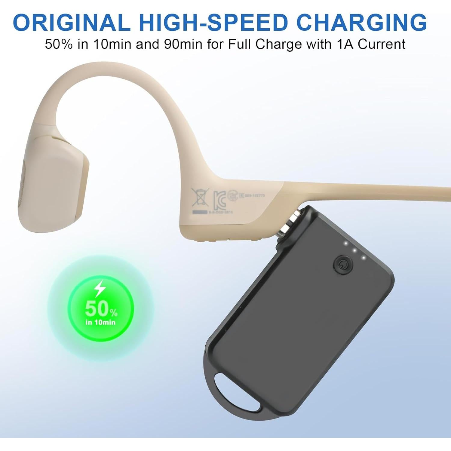 Cargador Inalámbrico Portátil Shokz 600mAh para Auriculares