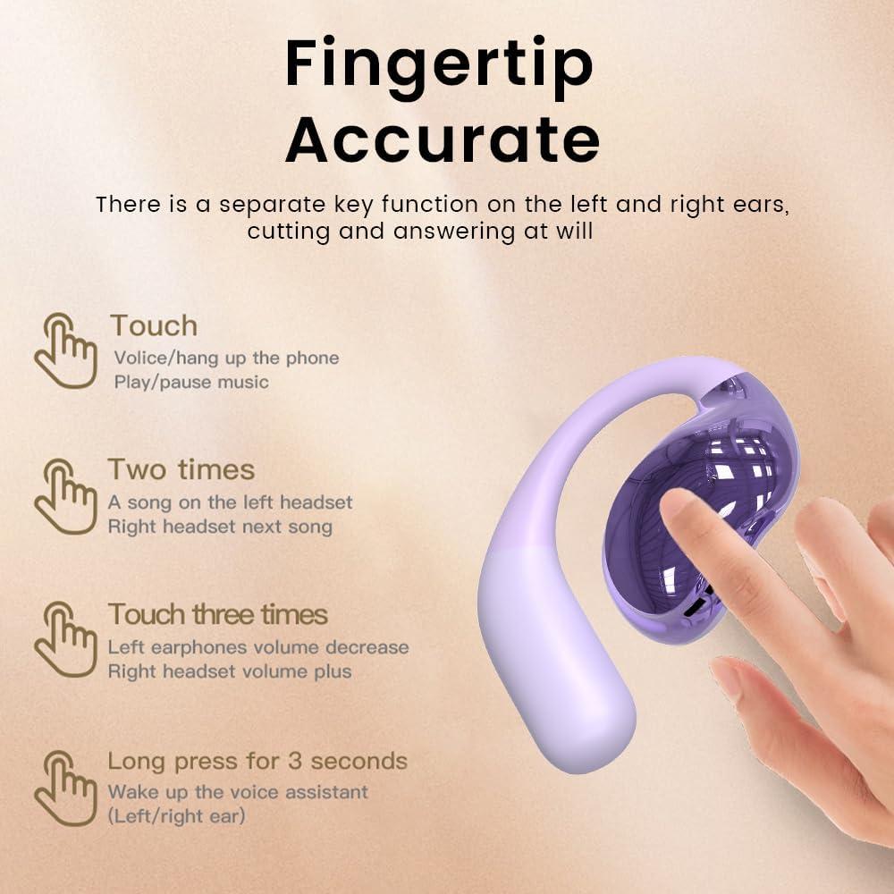 Auriculares Inalámbricos Piluyaa YJ33 Púrpura Bluetooth 5.4 IPX7