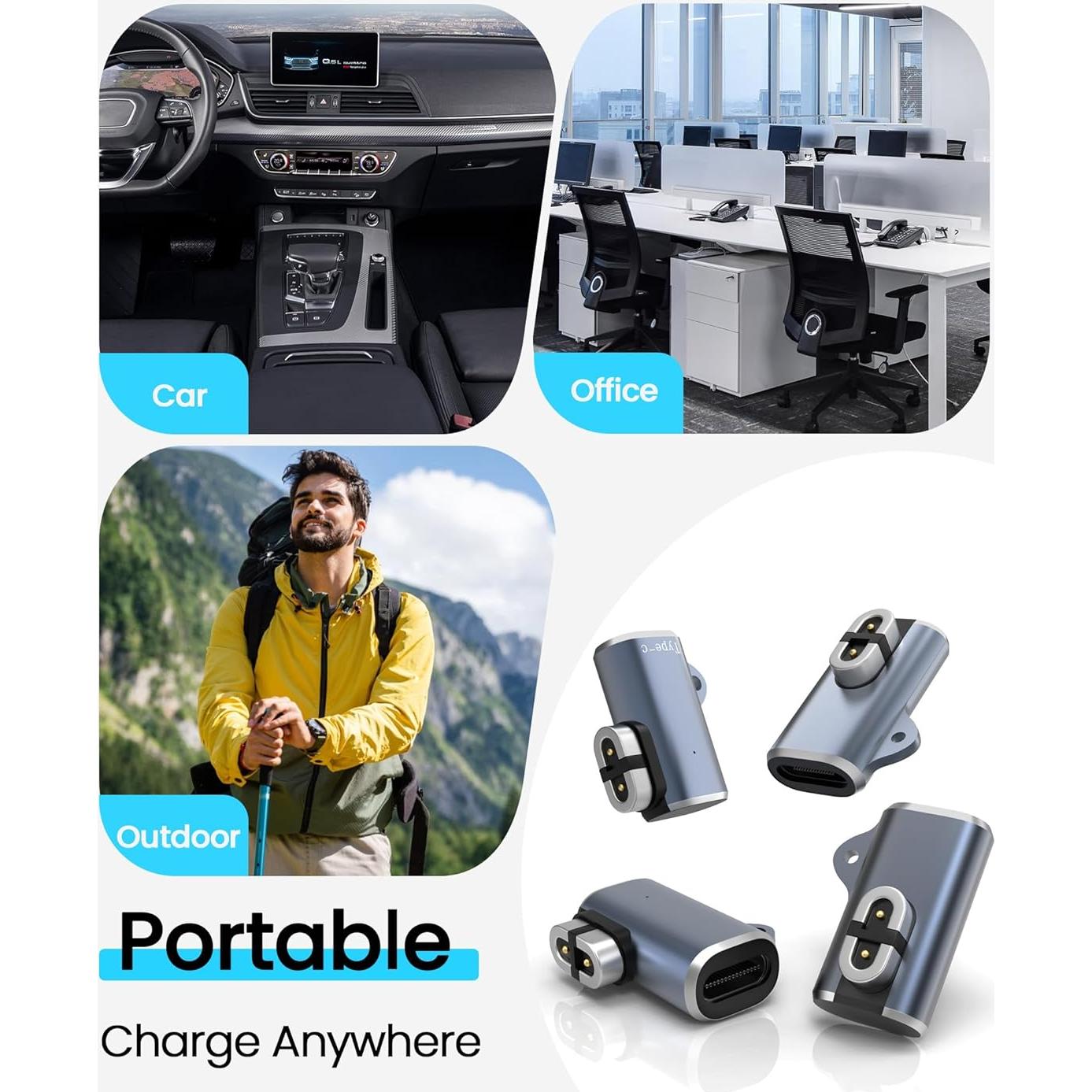 Cargador Magnético USB C Sinoacc para Auriculares Shokz - Paquete de 4