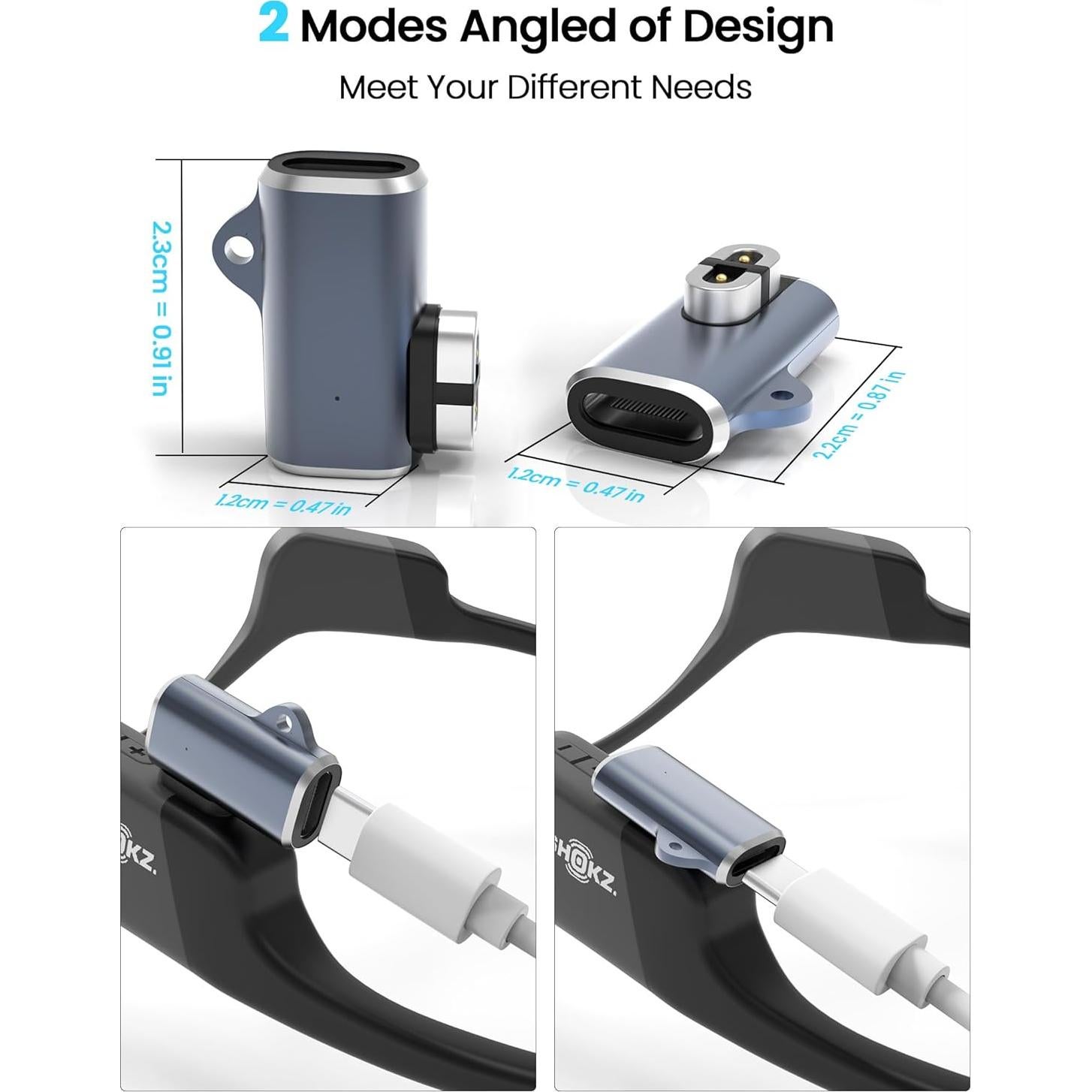 Cargador Magnético USB C Sinoacc para Auriculares Shokz - Paquete de 4