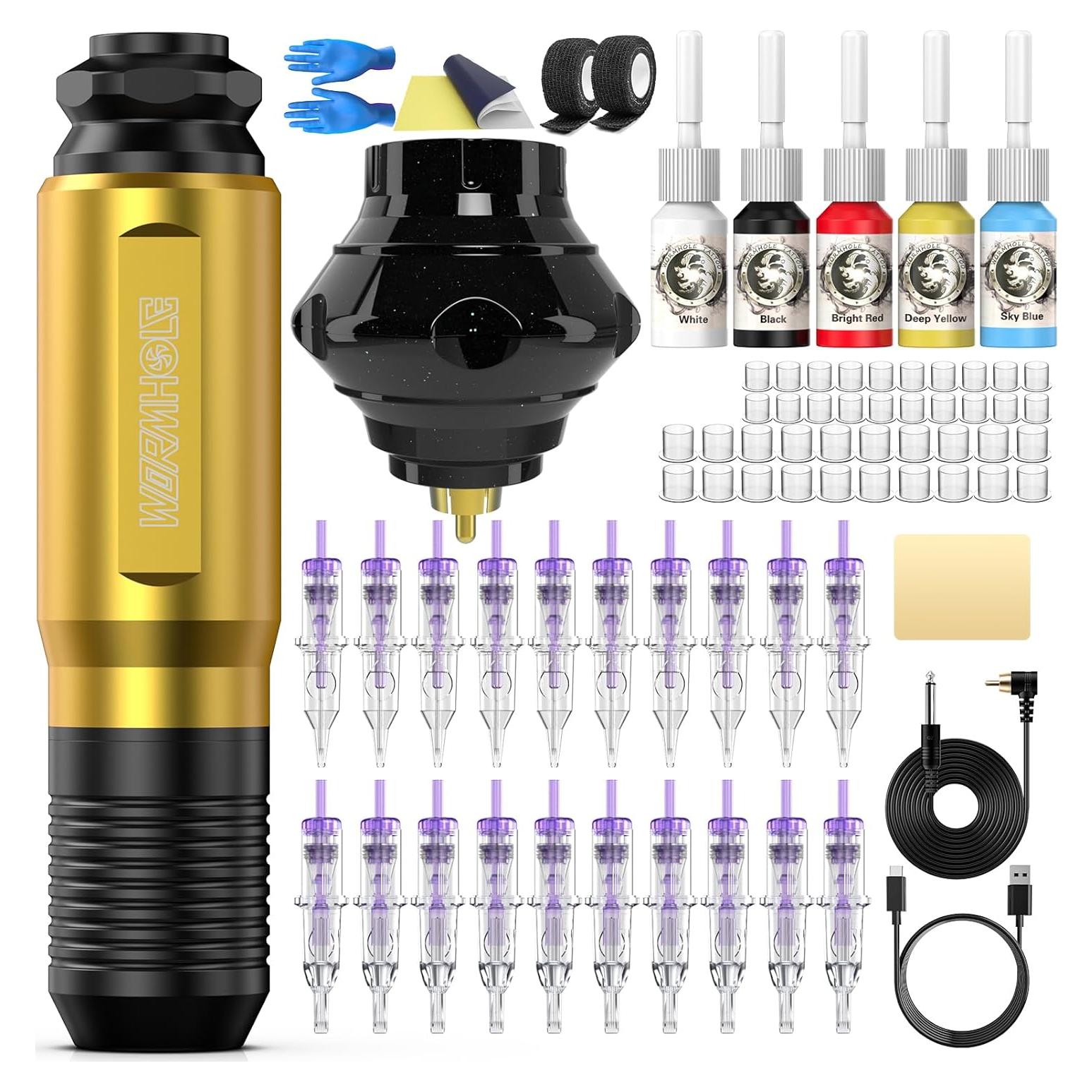 Kit de Tatuaje Inalámbrico Wormhole WTK178 con Batería